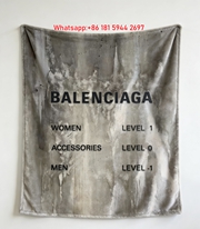 Balenciaga Black Sneaker Forest Print Flannel Throw Blanket BA359